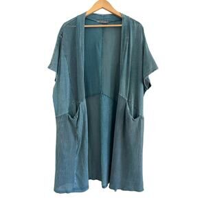 Beau Jours Duster Cardigan Boho USA Womens Large Lagenlook Boho Coastal Cowgirl